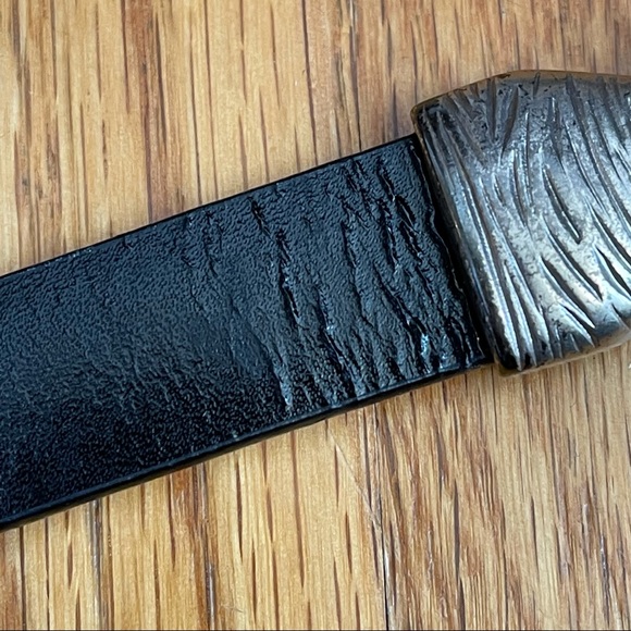 Chico’s Silver Tone Rhinestone Buckle Black Belt S - Picture 16 of 16